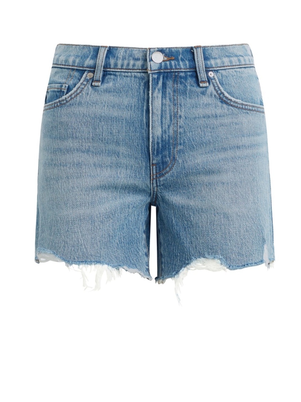 Hudson Women's Size 27 Devon High-Rise Biker Jeans Shorts Denim Light Blue